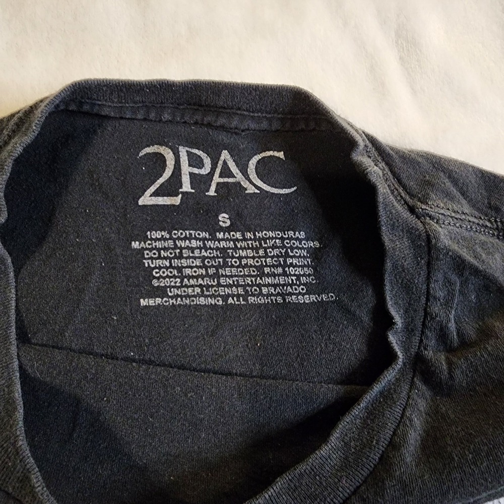 Vintage 2Pac Tupac Shakur Graphic T-Shirt Mens Black Short Sleeve, Size Small - Picture 2 of 5